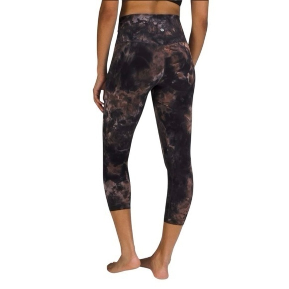 Lululemon Athletica Align Crop 21" Diamond Dye Graphite Grey Pink Pastel Size 8